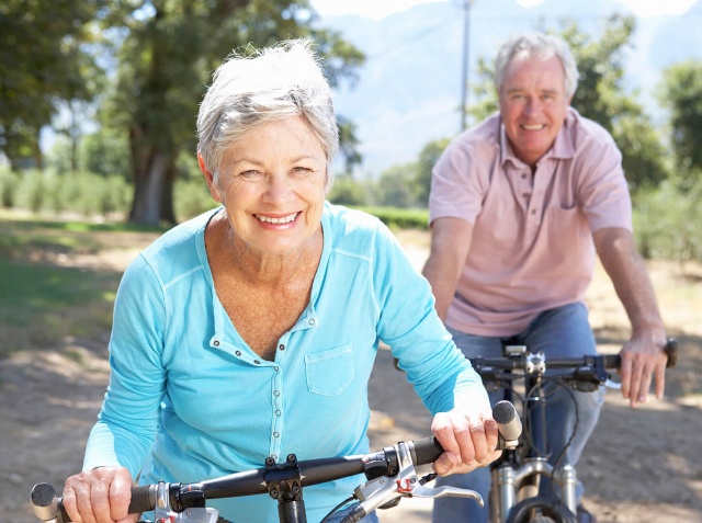 seniors riding bikes - contact