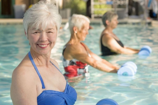 Swimming pool workout can be an effective way to stay active.