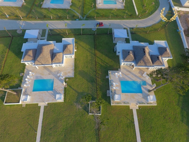 twin villas seen from the air