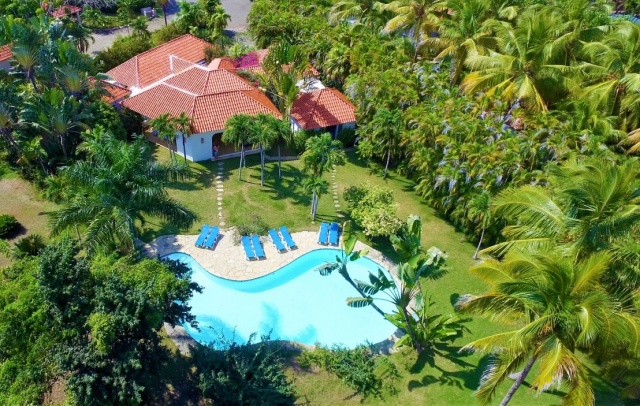 aerial view of the villa