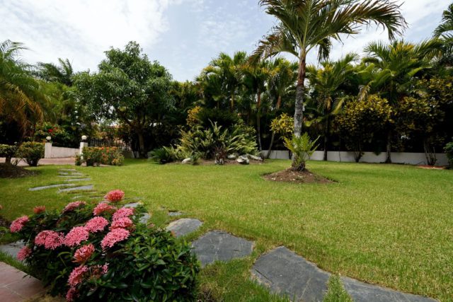 the villa garden area