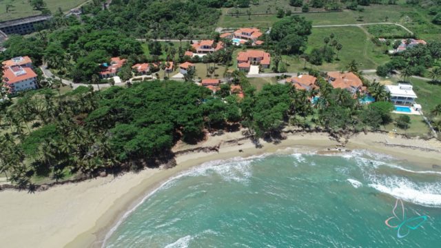 aerial view of the beach villa