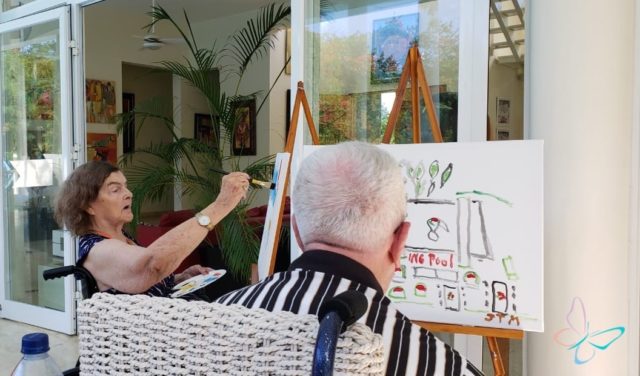 seniors vacation painting activity