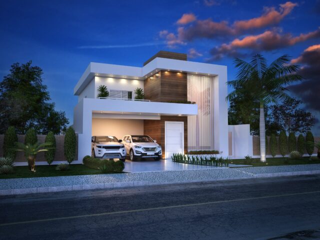 the villa is a modern design